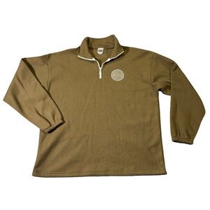 VINTAGE Marithe Francois Girbaud mens XL tan fleece 1/4 zip pullover sweater EUC